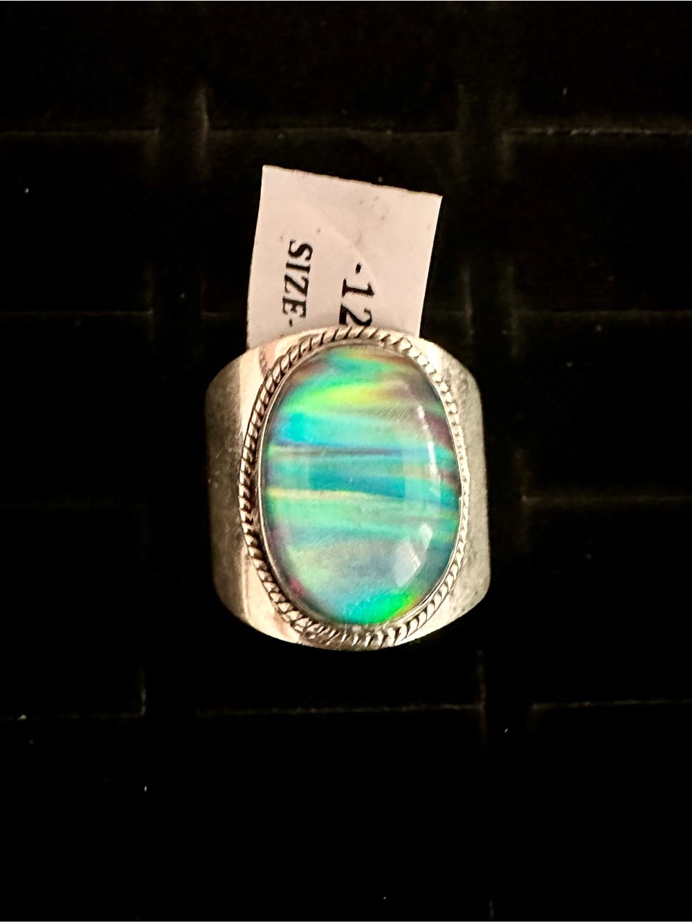 Sterling Silver Aurora Opal Oval Statement Ring